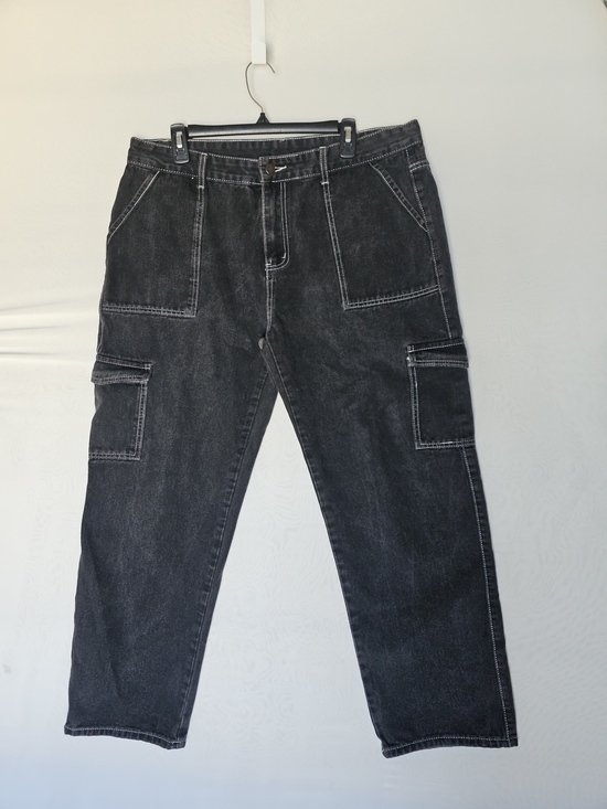 NFINITY Other - Manfinity Black Contrast Stitch Cargo Jeans XXL